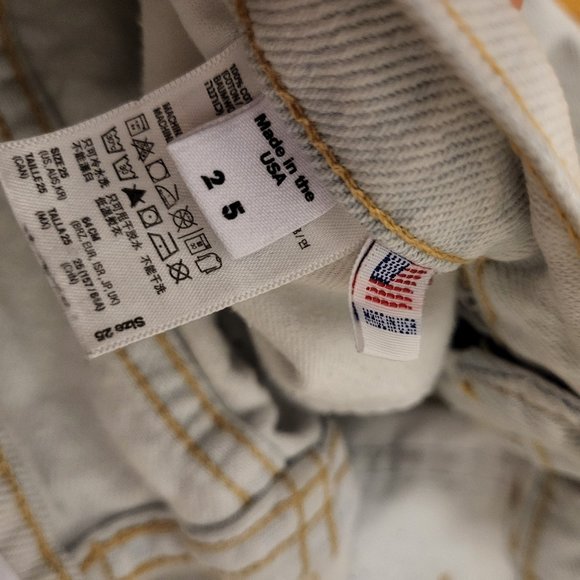 American Apparel High-Waist Jean Shorts (Size 25) - Picture 3 of 4